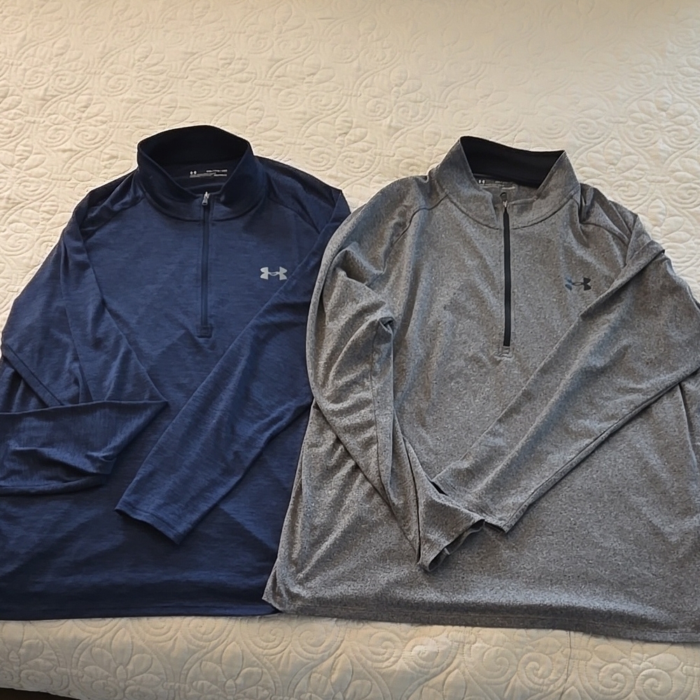 Under Armour Men's Quarter-Zip Pullover Set - Blue and Gray